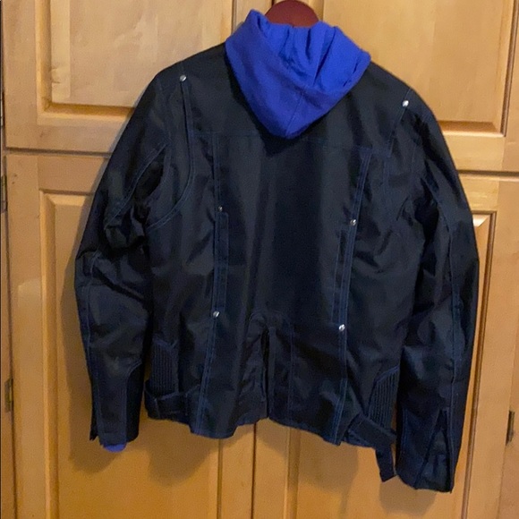 Black and Blue Motorcycle Jacket - Picture 3 of 5